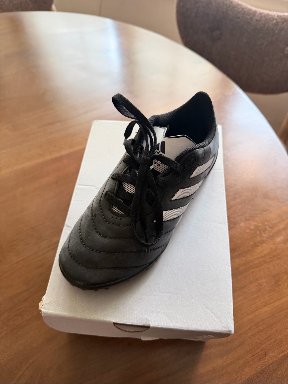 adidas Kids Black and White cleats